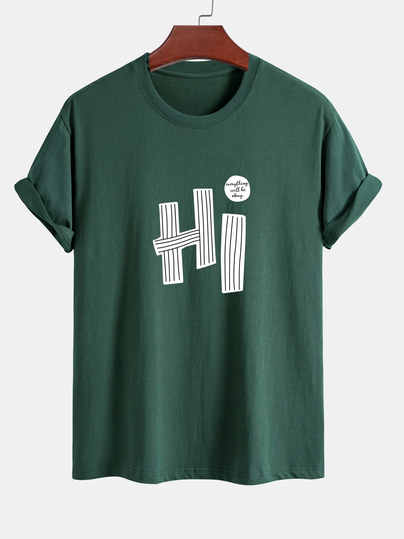 Mercurio® | Hi Slogan Lines Print Cotton T-Shirt - Image 8