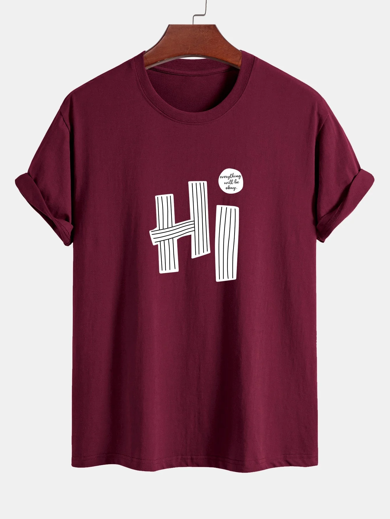 Mercurio® | Hi Slogan Lines Print Cotton T-Shirt - Image 9
