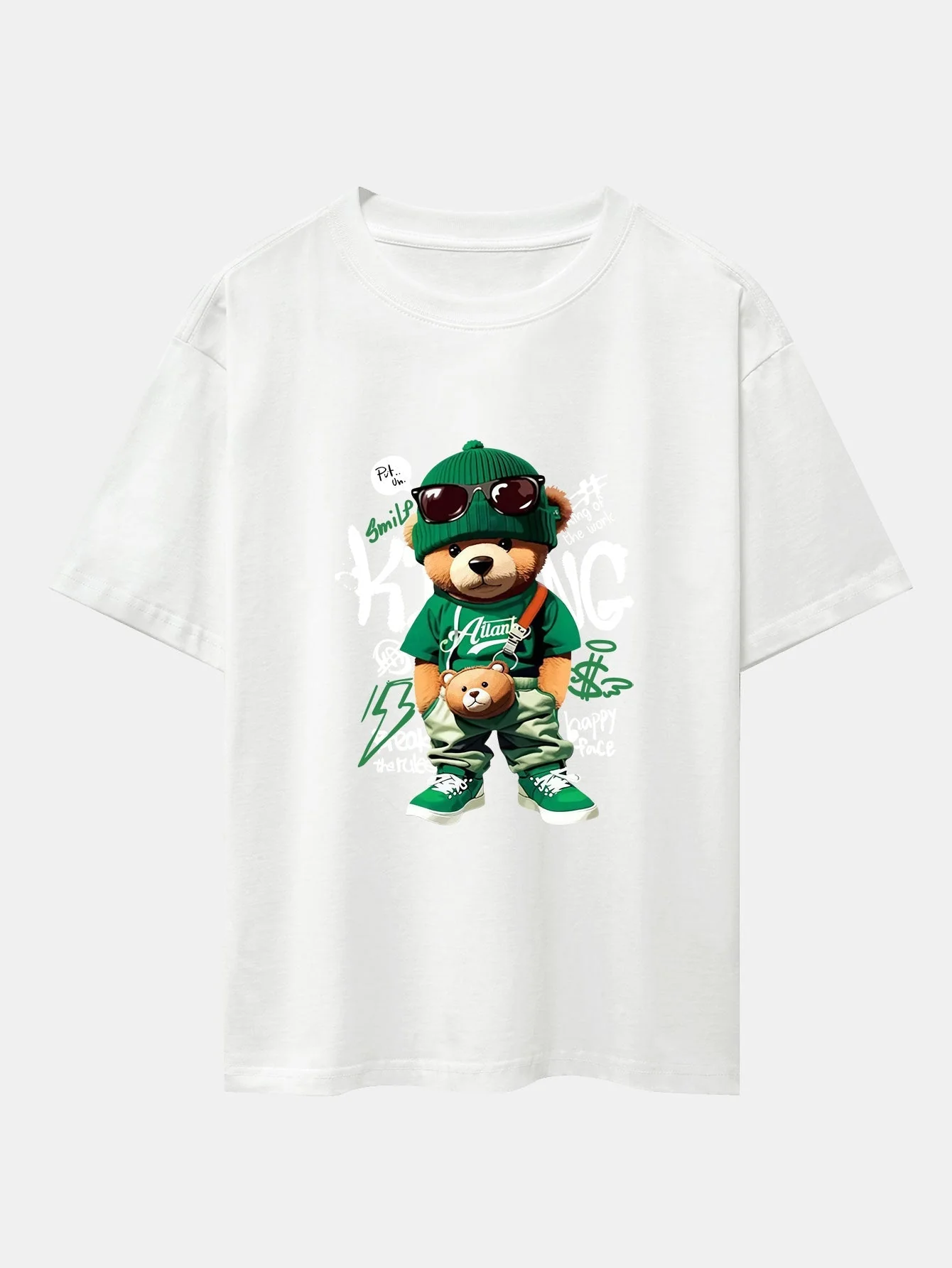 Micaías® | Graffiti Bear Print Drop Shoulder Oversize T-Shirt - Image 11