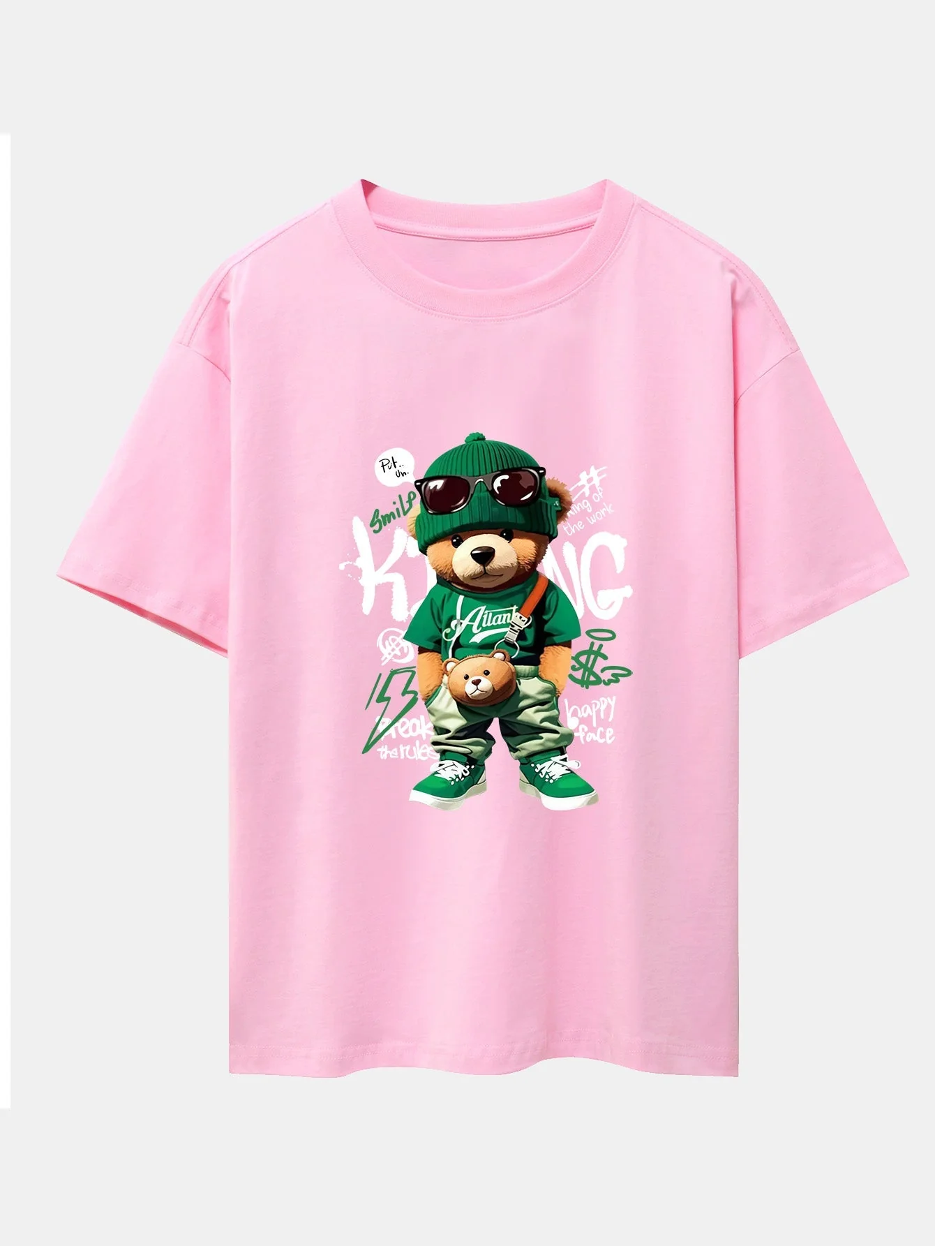 Micaías® | Graffiti Bear Print Drop Shoulder Oversize T-Shirt - Image 12