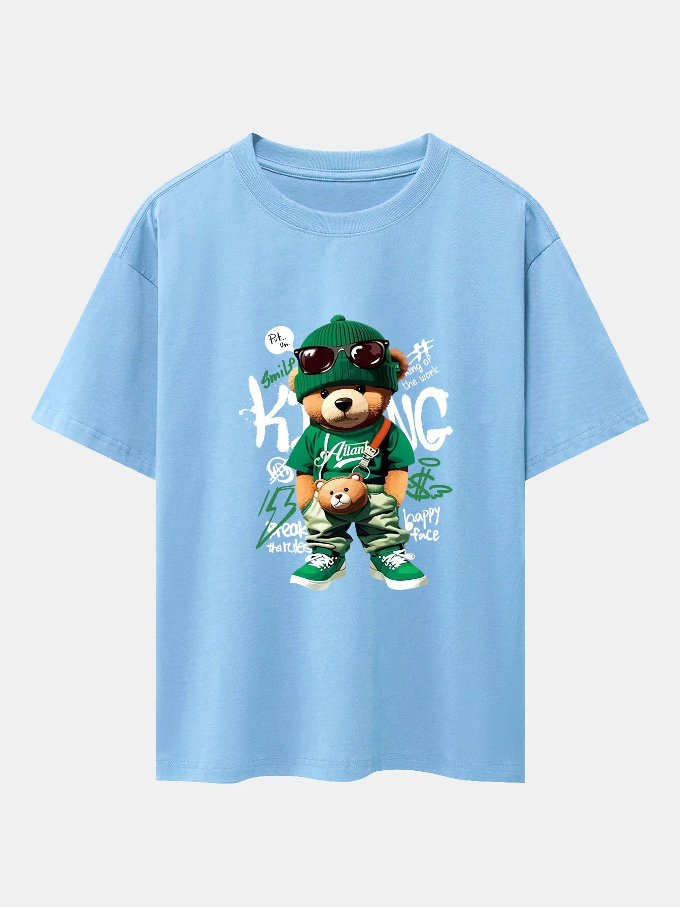 Micaías® | Graffiti Bear Print Drop Shoulder Oversize T-Shirt - Image 14