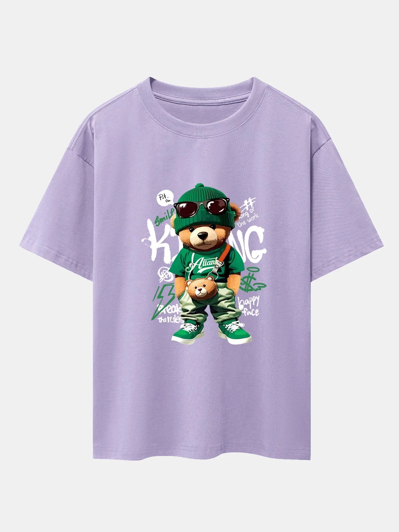Micaías® | Graffiti Bear Print Drop Shoulder Oversize T-Shirt - Image 15
