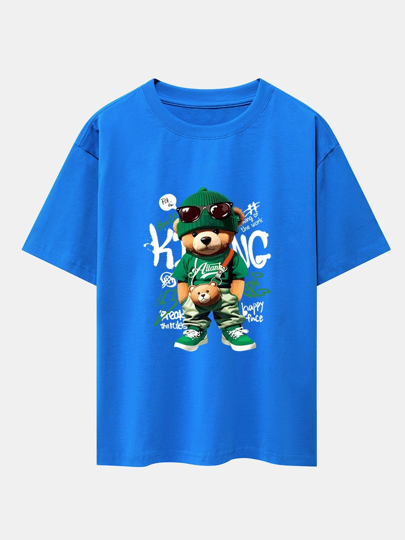 Micaías® | Graffiti Bear Print Drop Shoulder Oversize T-Shirt - Image 5