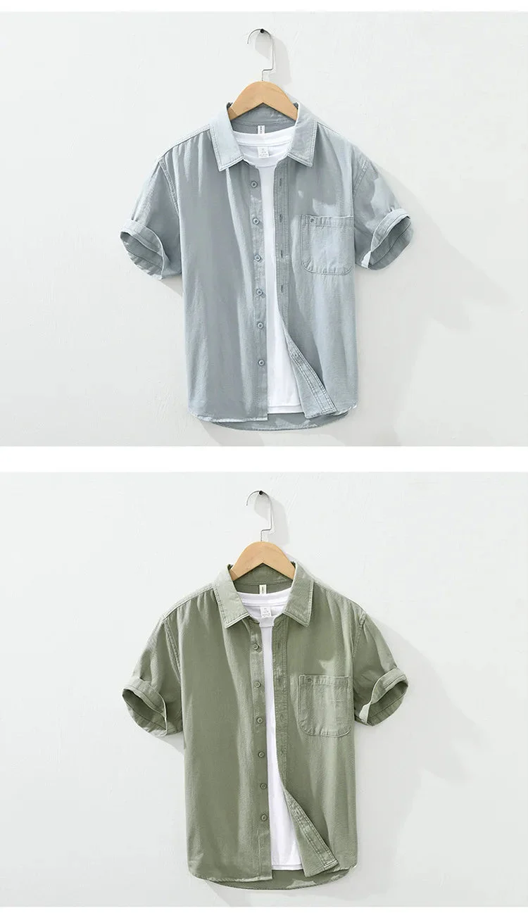 Michael | Short Sleeved Cotton Shirt - Image 14