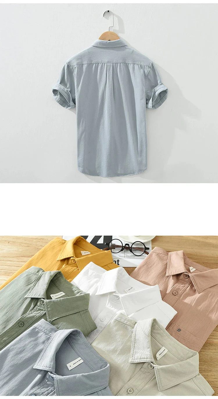 Michael | Short Sleeved Cotton Shirt - Image 15