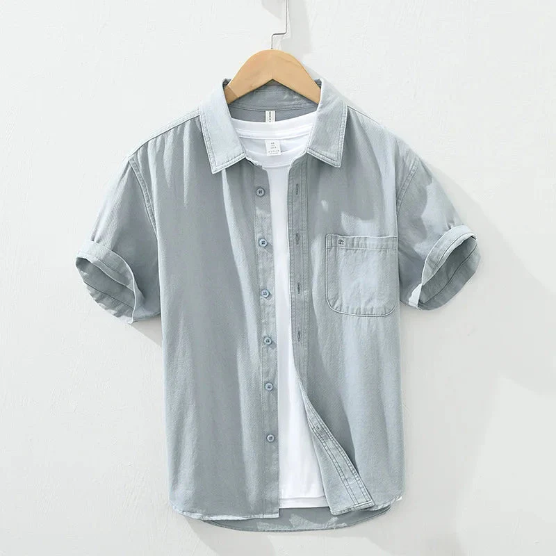 Michael | Short Sleeved Cotton Shirt - Image 2