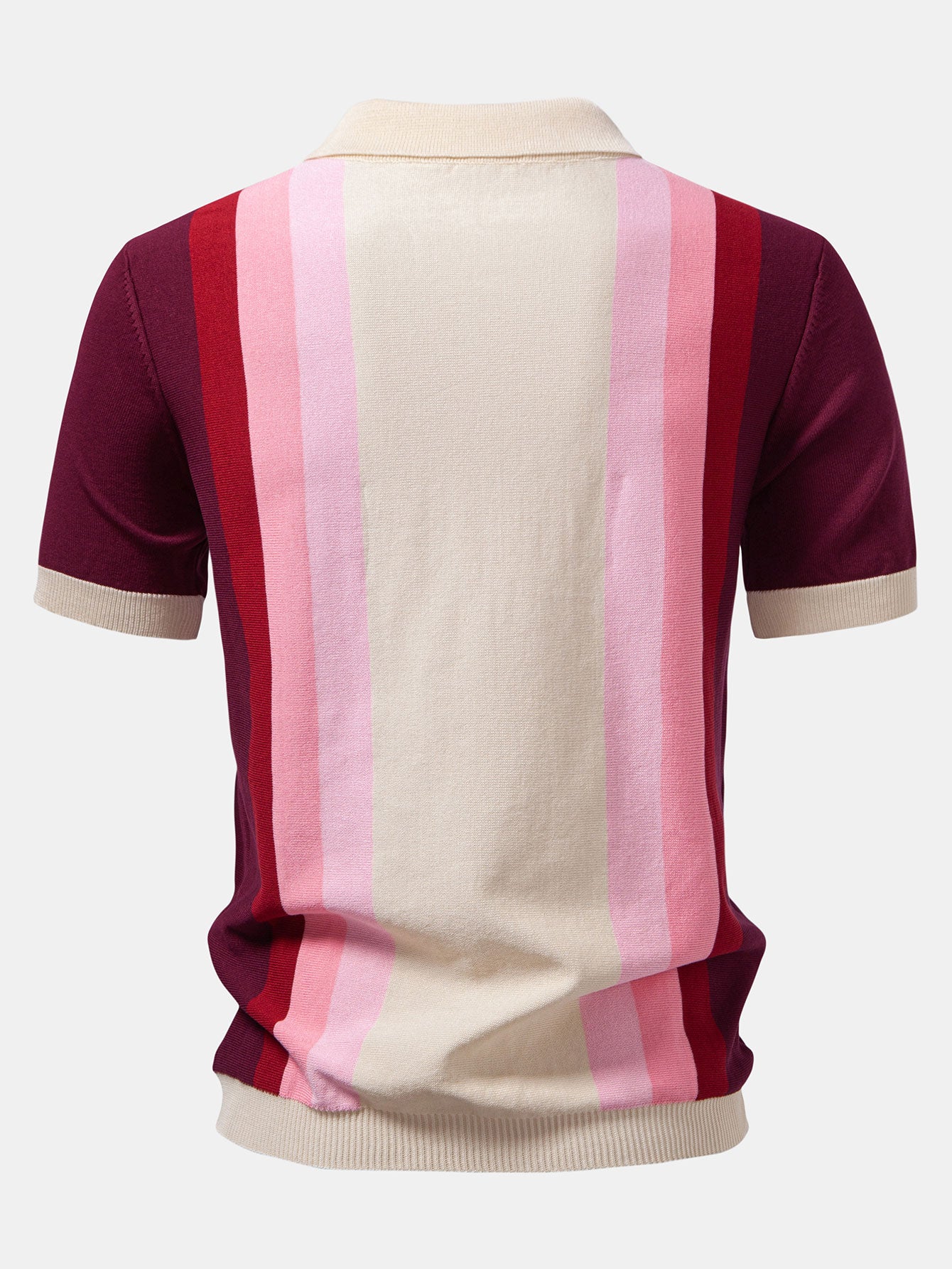 Michael | Striped Knitted Polo Shirt - Image 4