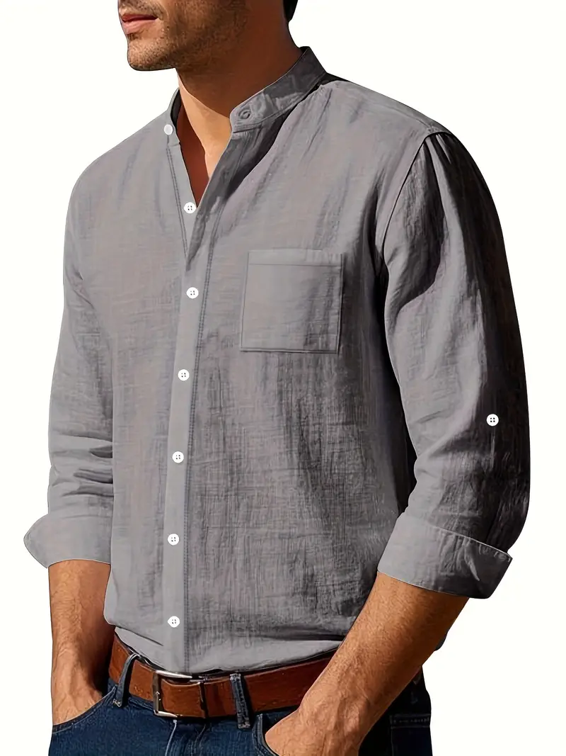Mickey | Elegant Linen Shirt - Image 10
