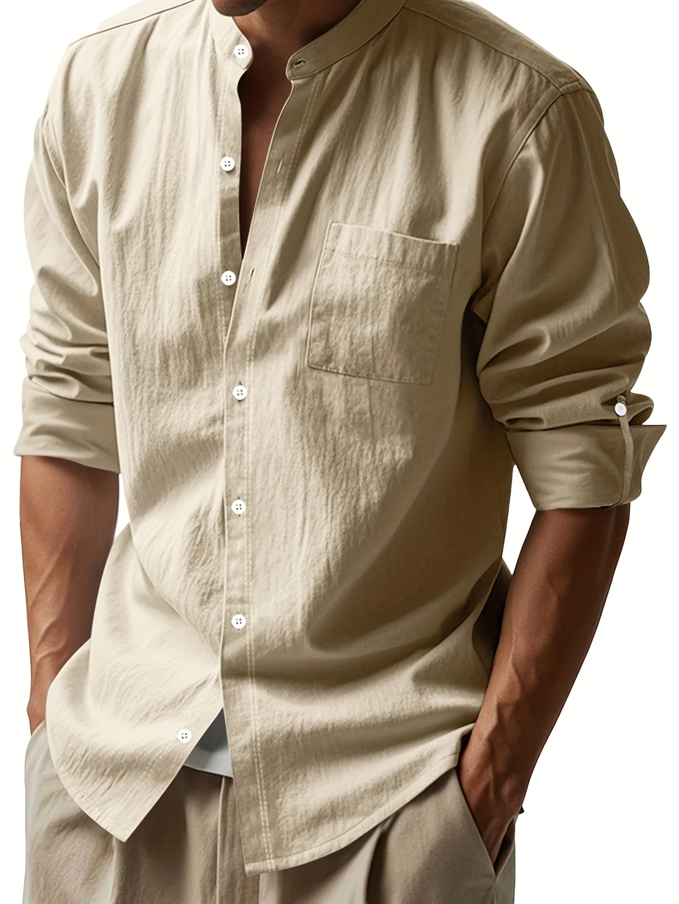 Mickey | Elegant Linen Shirt - Image 4