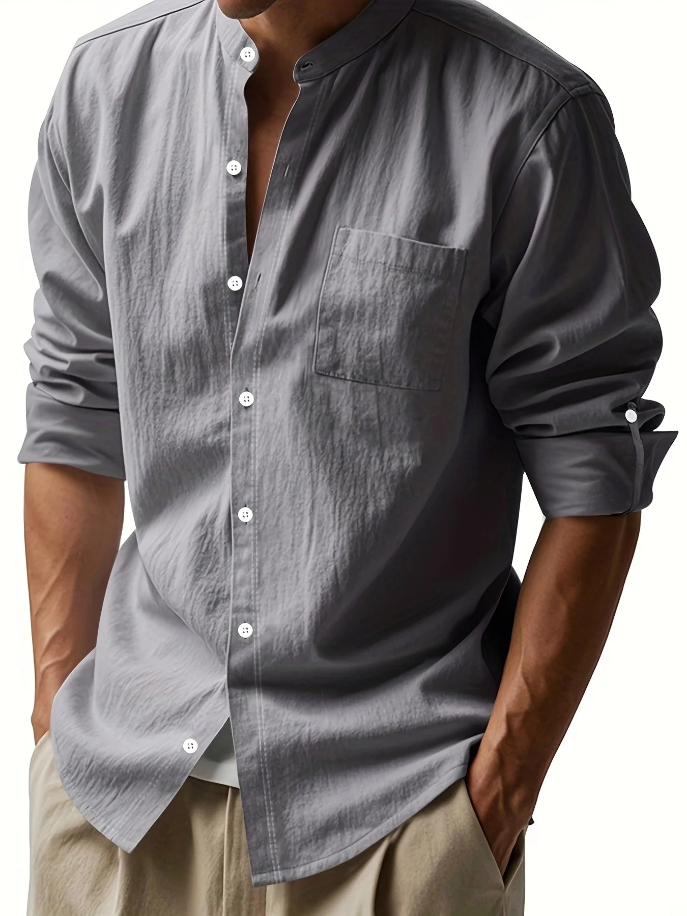 Mickey | Elegant Linen Shirt - Image 7