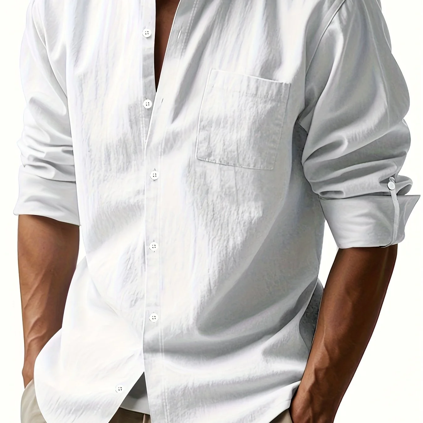 Mickey | Elegant Linen Shirt - Image 8