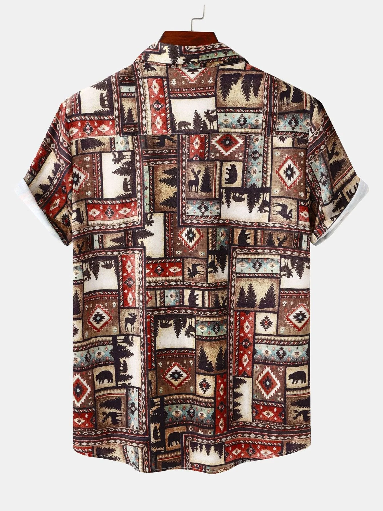 Miguel® | Aztec Patch Print Shirt - Image 2