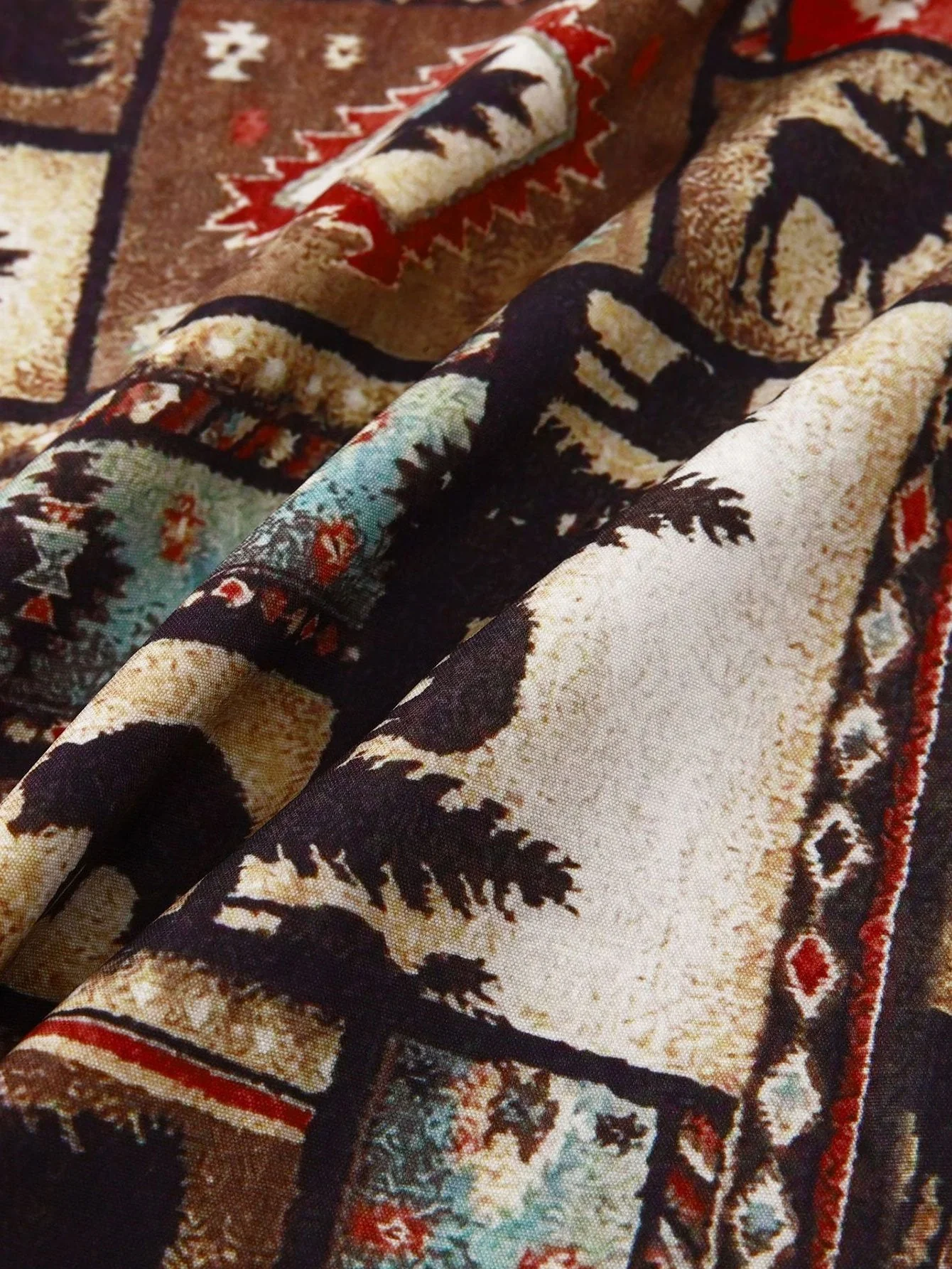 Miguel® | Aztec Patch Print Shirt - Image 5