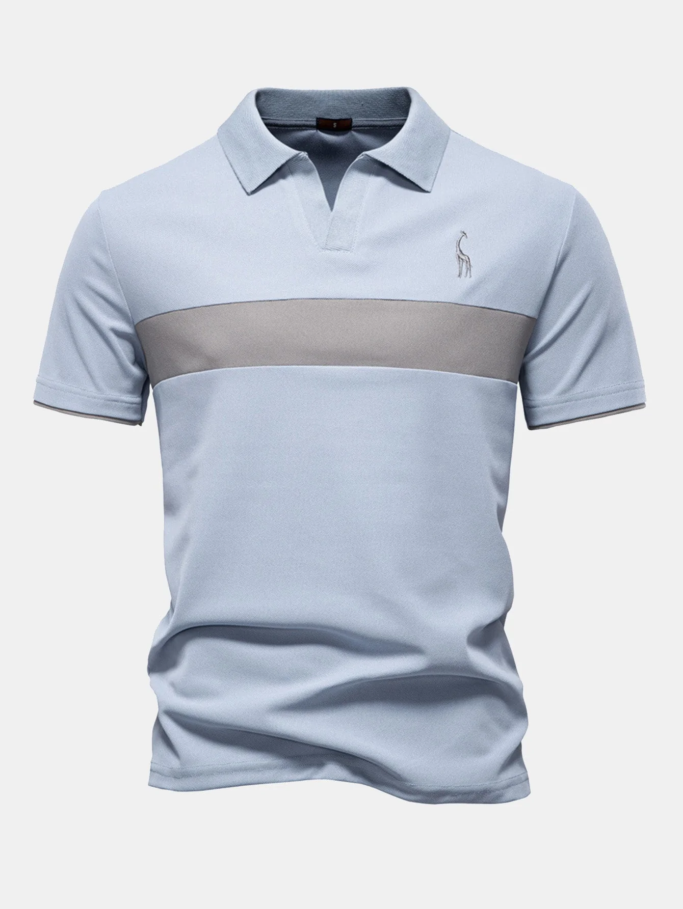 Miles | Contrast Pique V Neck Polo Shirt - Image 11