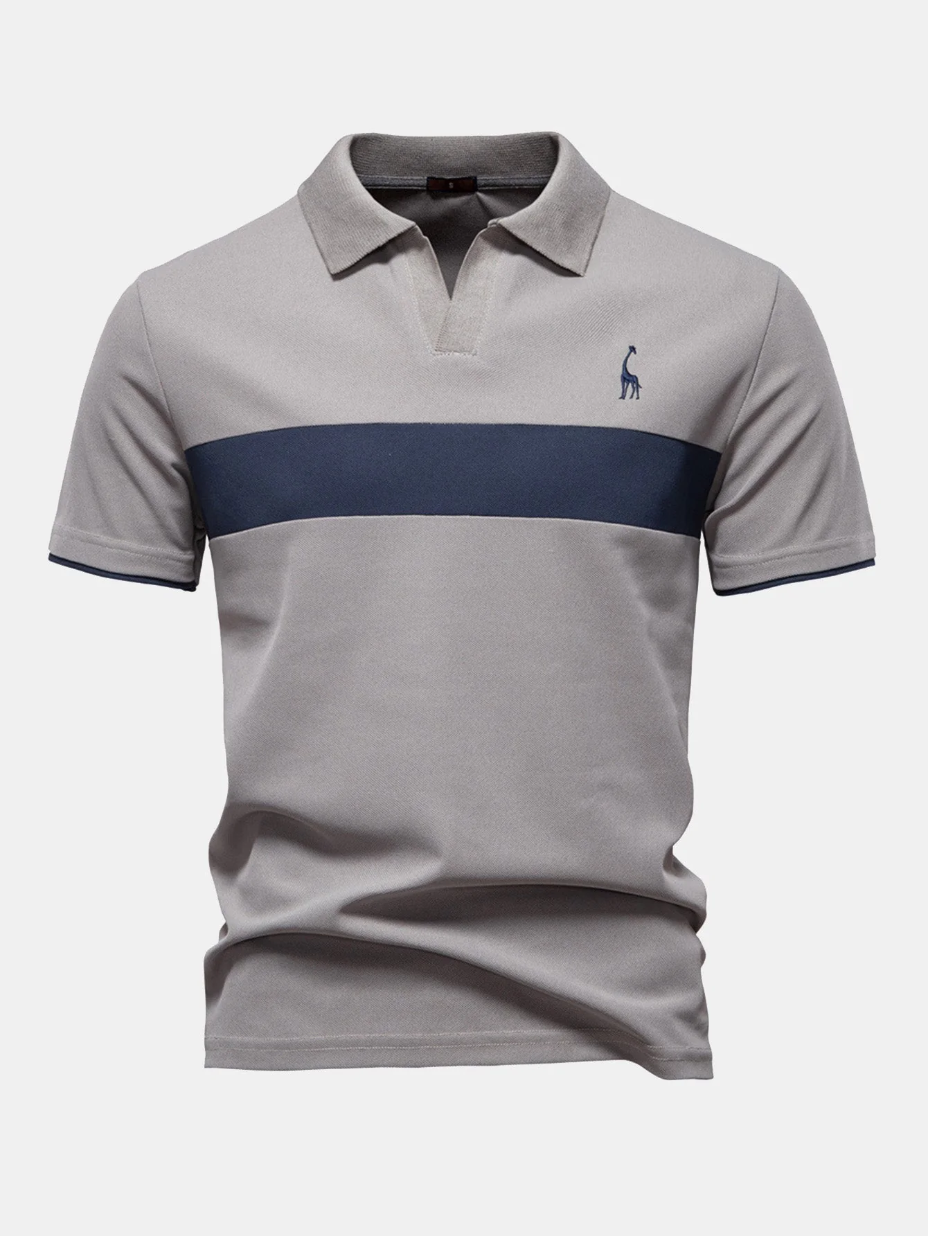 Miles | Contrast Pique V Neck Polo Shirt - Image 13