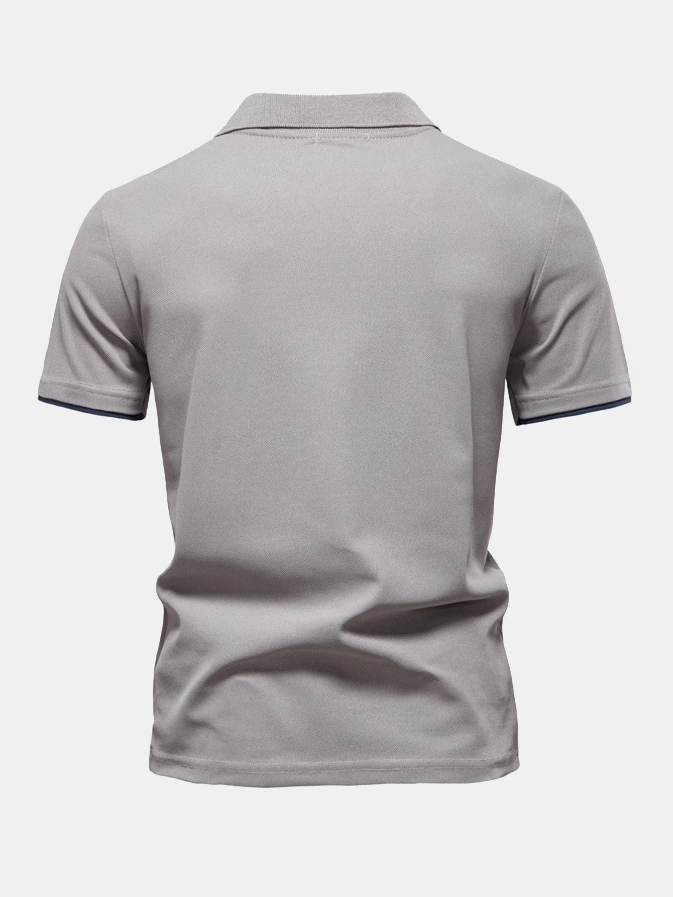 Miles | Contrast Pique V Neck Polo Shirt - Image 2
