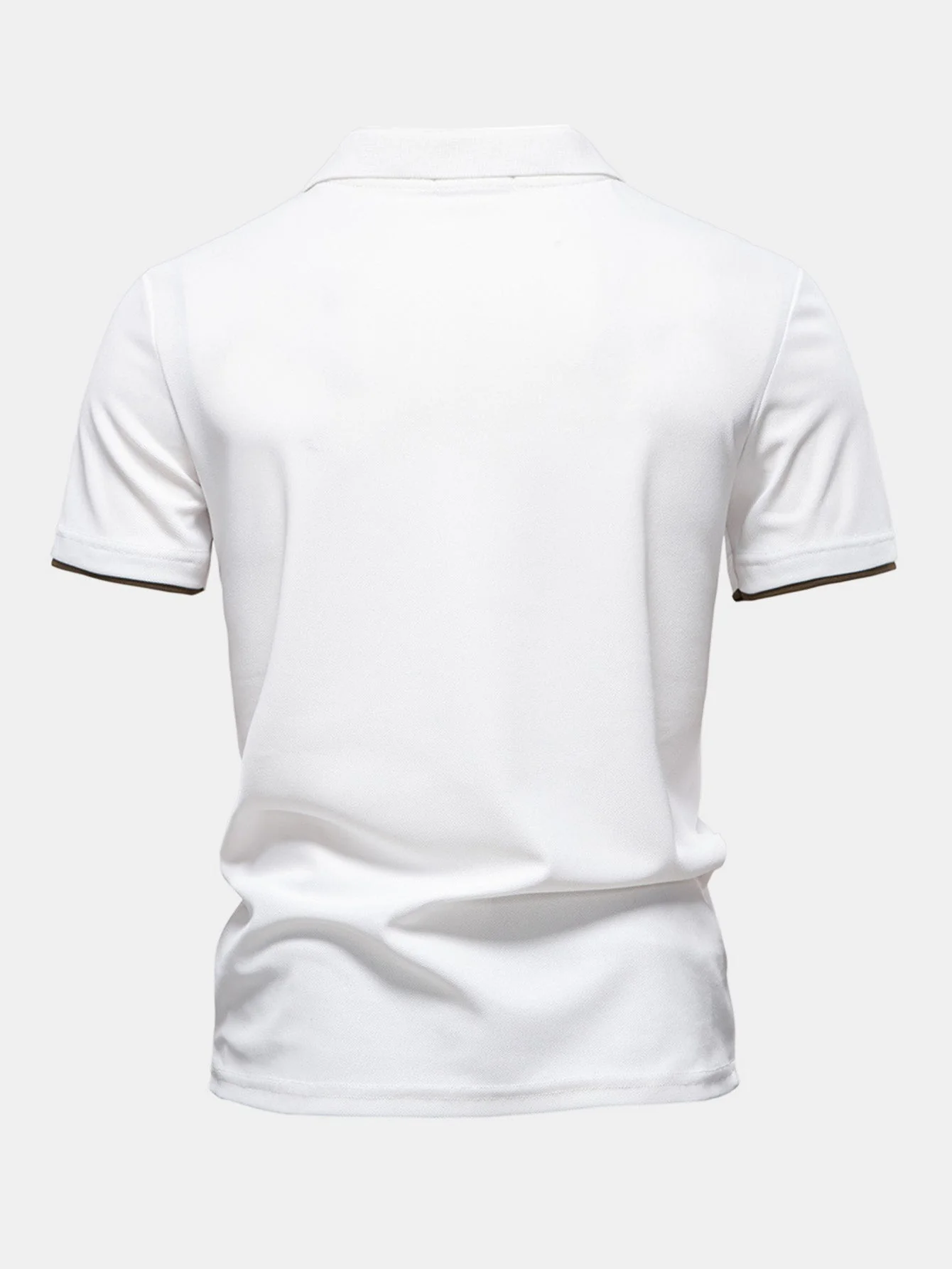 Miles | Contrast Pique V Neck Polo Shirt - Image 6