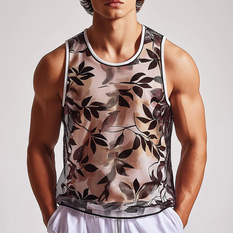 Milo | Men'S Summer Fashion Organza Printed Cotton Lined Tank Top - Image 2