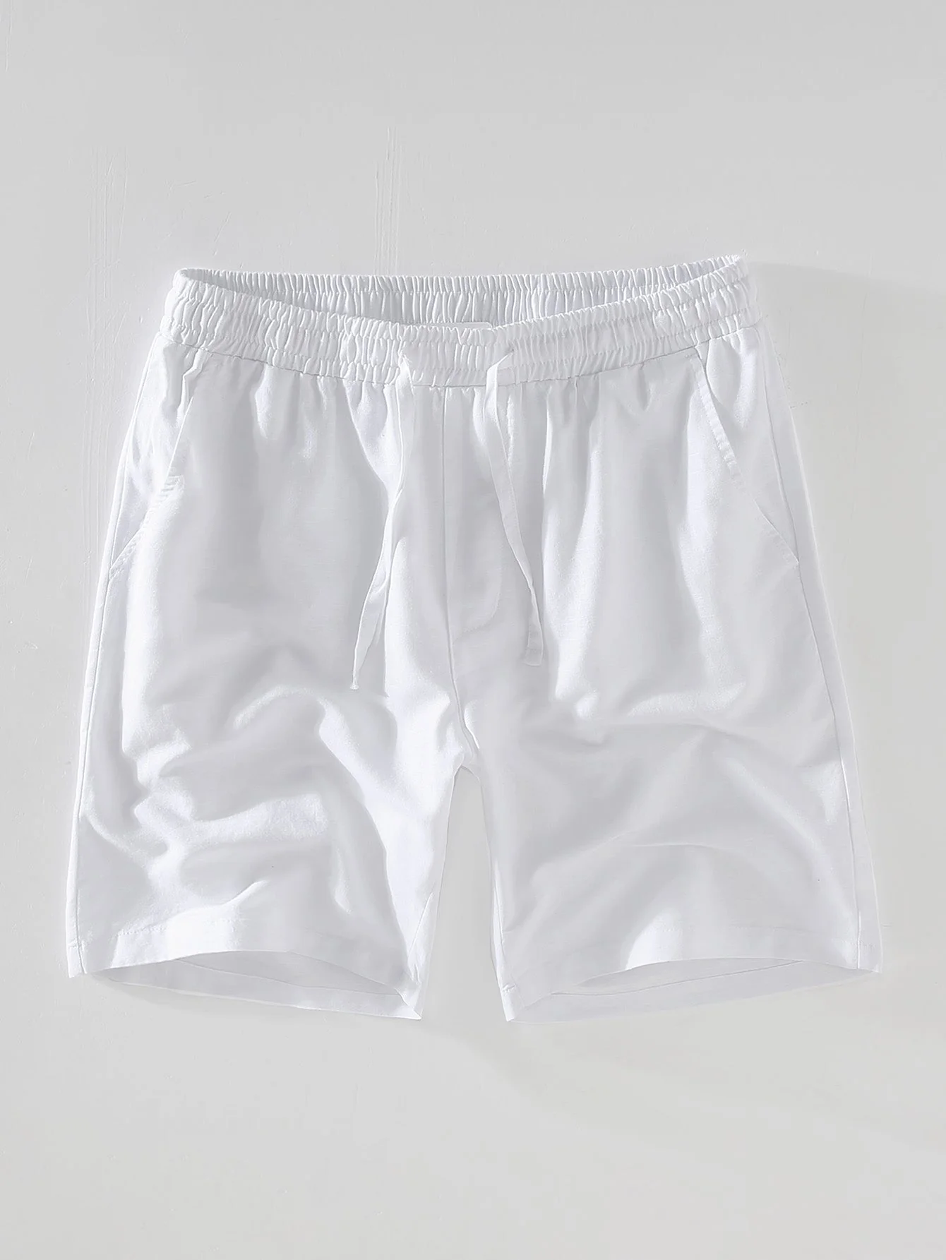 Misael® | Short Sleeve Stand Collar Shirt & Linen Drawstring Shorts - Image 4