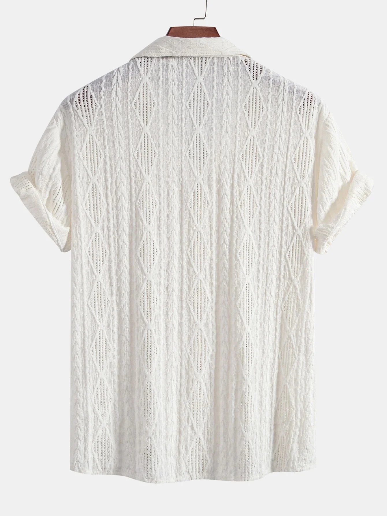 Moisés® | Geometric Jacquard Cuban Shirt & Linen Drawstring Shorts - Image 8