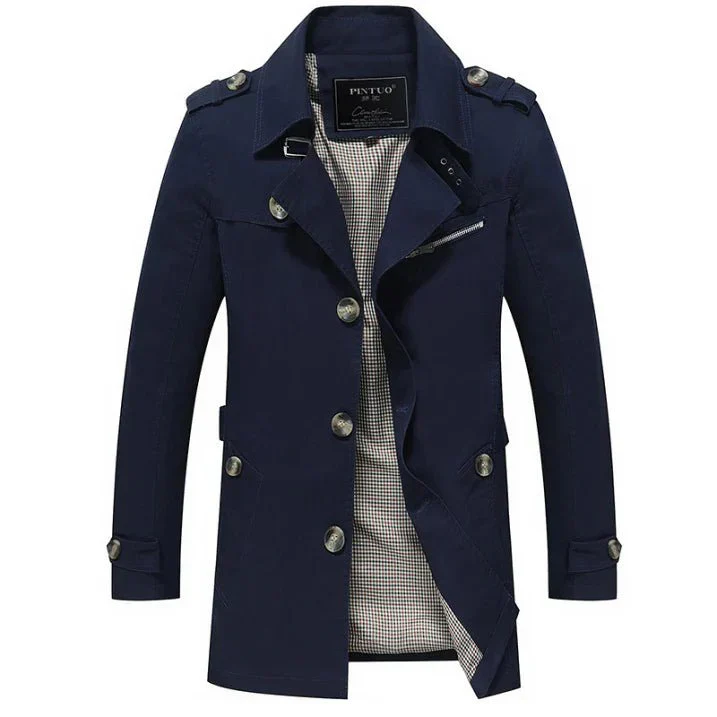 Nabor® | Men’s Trench Coat With Zip Chest Pocket - Image 2