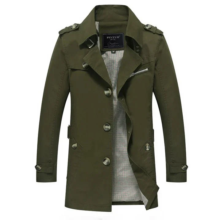 Nabor® | Men’s Trench Coat With Zip Chest Pocket - Image 3