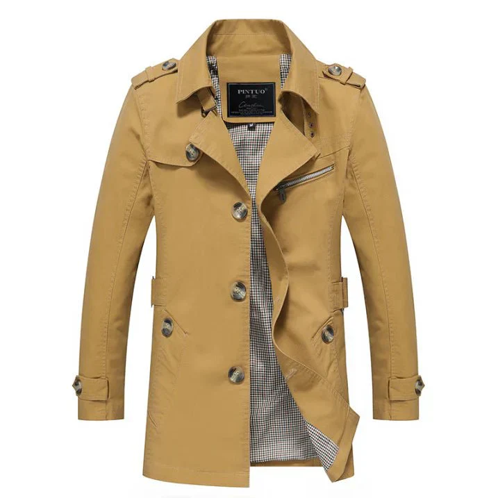 Nabor® | Men’s Trench Coat With Zip Chest Pocket - Image 5