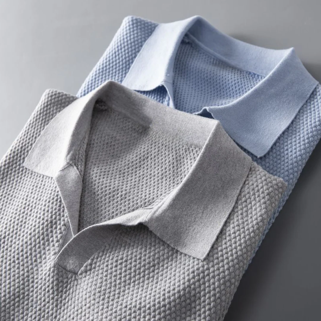 Naim | Lucca Textured Knit Cotton Polo Shirt - Image 6