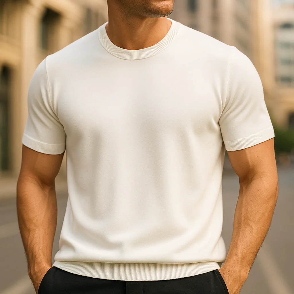 Neal® | Luxury Wool Cashmere T-Shirt - Image 2