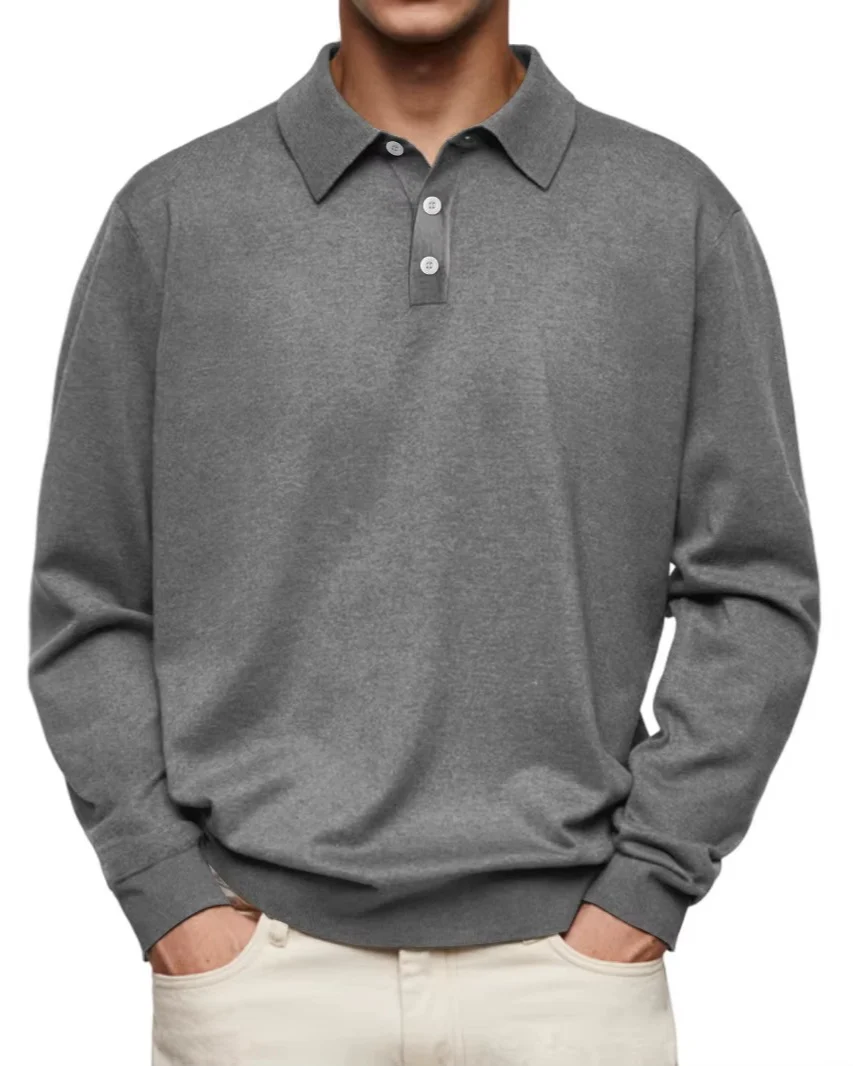 Neil | Long Sleeve Polo Shirt - Image 5