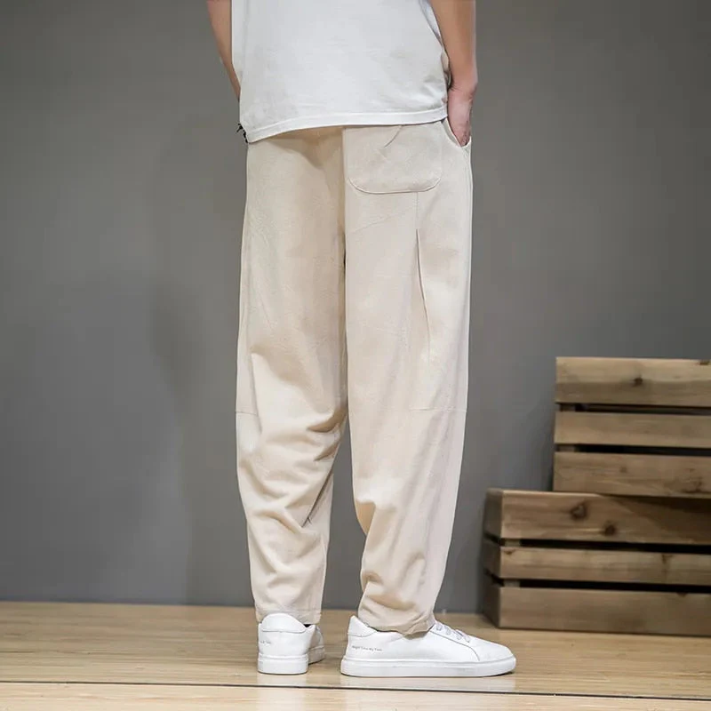 Néstor® | Taupe Casual Linen Pants - Image 2