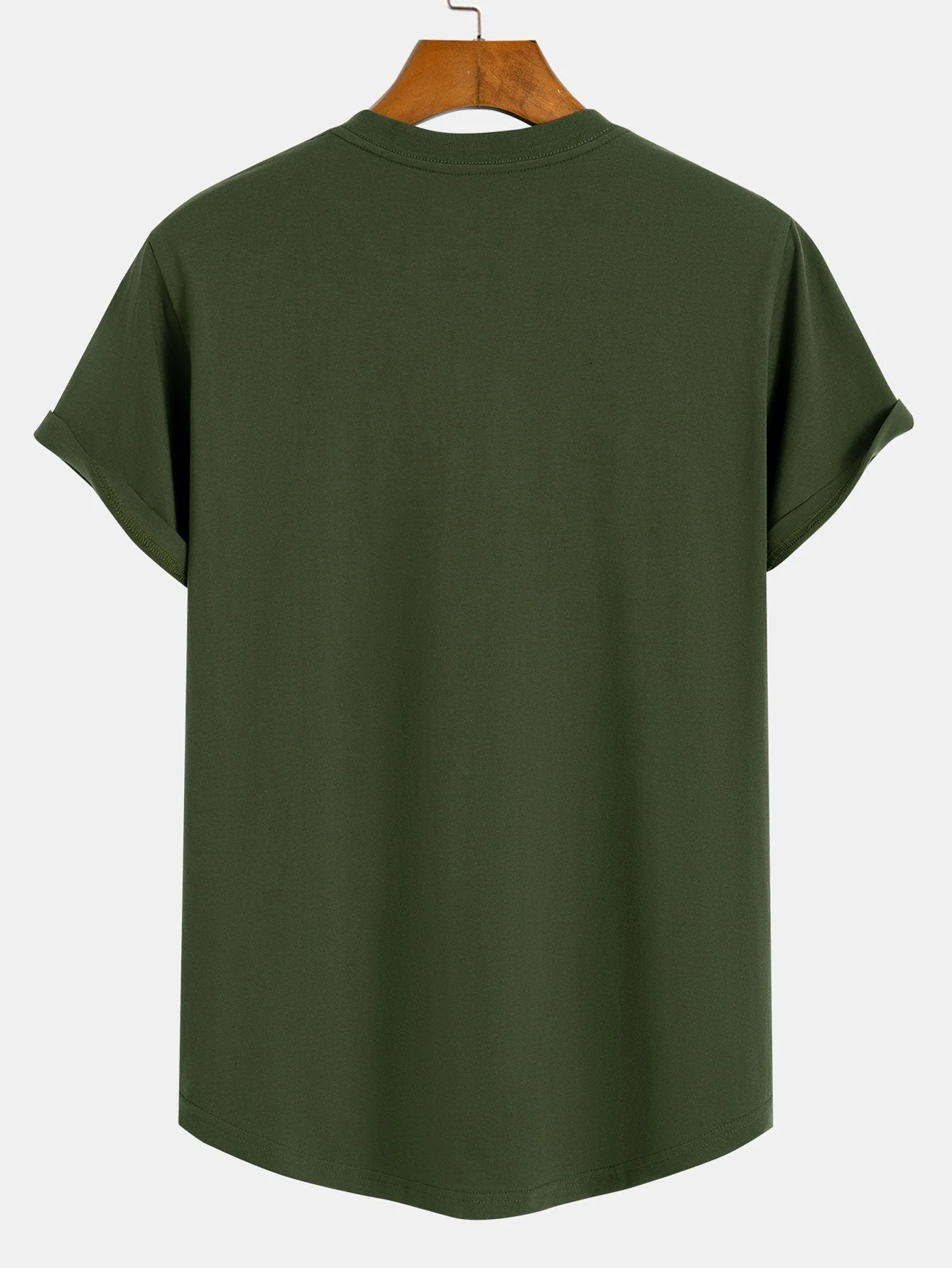 Nick® | Basic Cotton Arc Hem T-Shirt - Image 8
