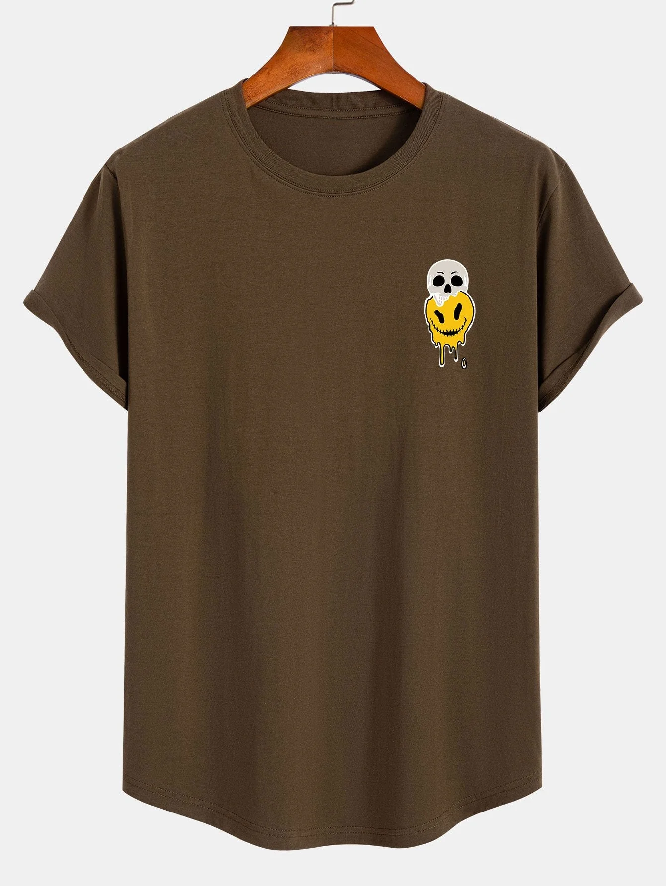 Nico® | Skull Evil Face Print Cotton Arc Hem T-Shirt - Image 3