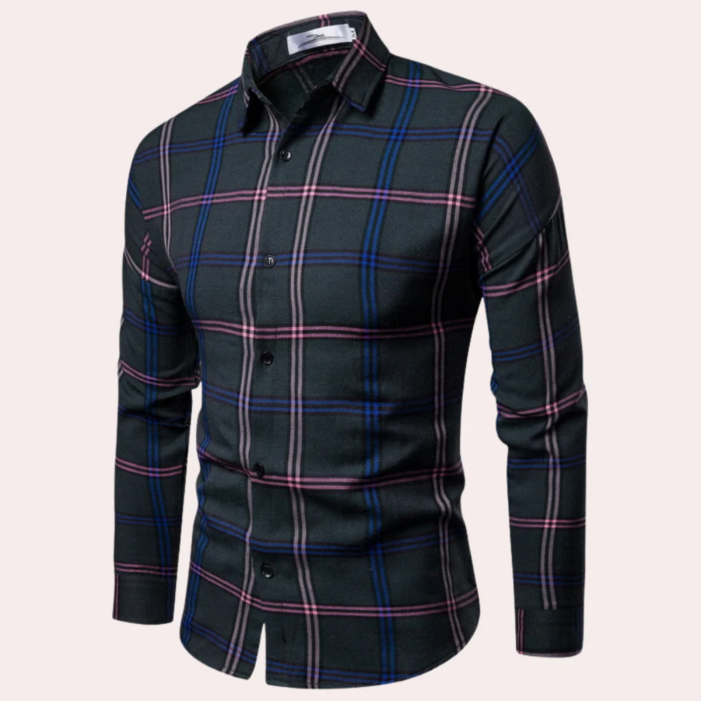 Nicolás® | Fashionable checked shirt for men - Image 2