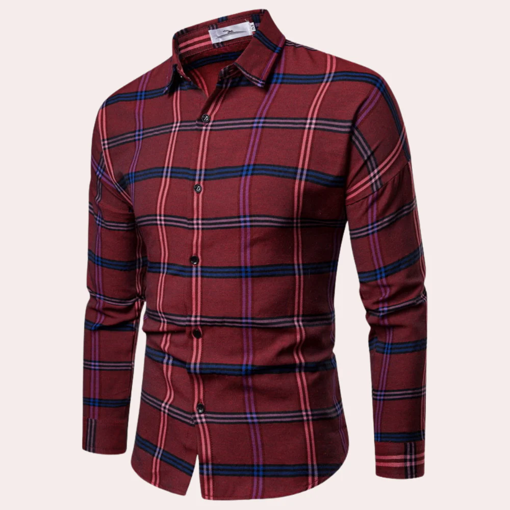 Nicolás® | Fashionable checked shirt for men - Image 3