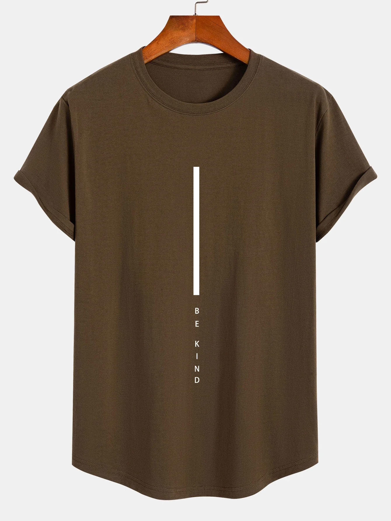 Nino® | Stripe Be Kind Print Cotton Arc Hem T-Shirt - Image 4