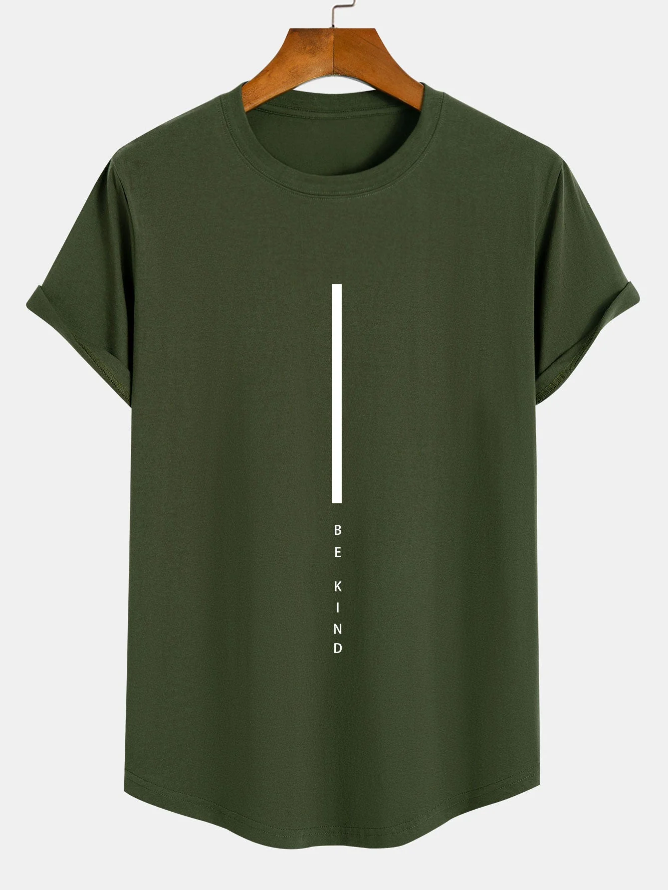Nino® | Stripe Be Kind Print Cotton Arc Hem T-Shirt - Image 5