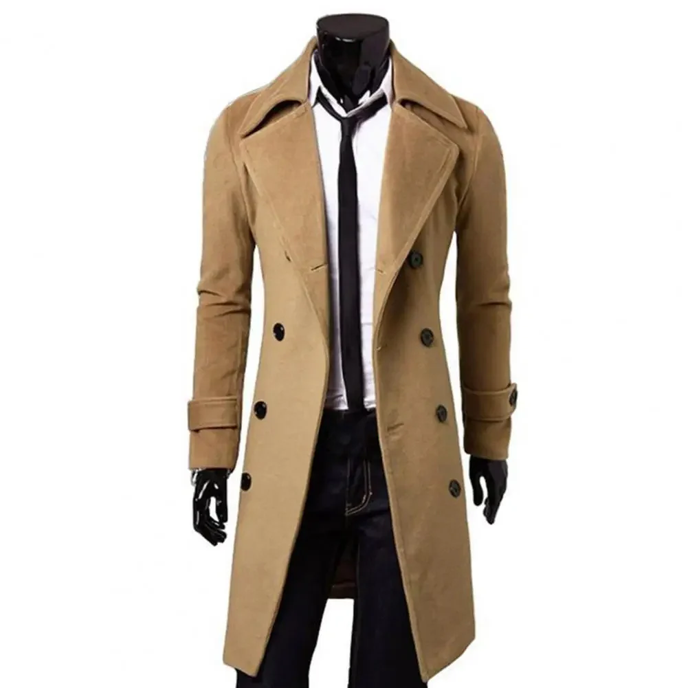Niran | Men's winter coat - double-breasted jacket with wool content and warm lining