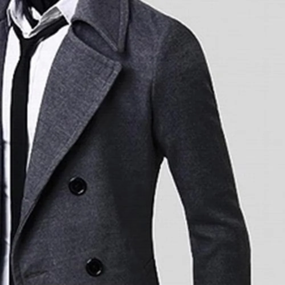 Niran | Men's winter coat - double-breasted jacket with wool content and warm lining - Image 3