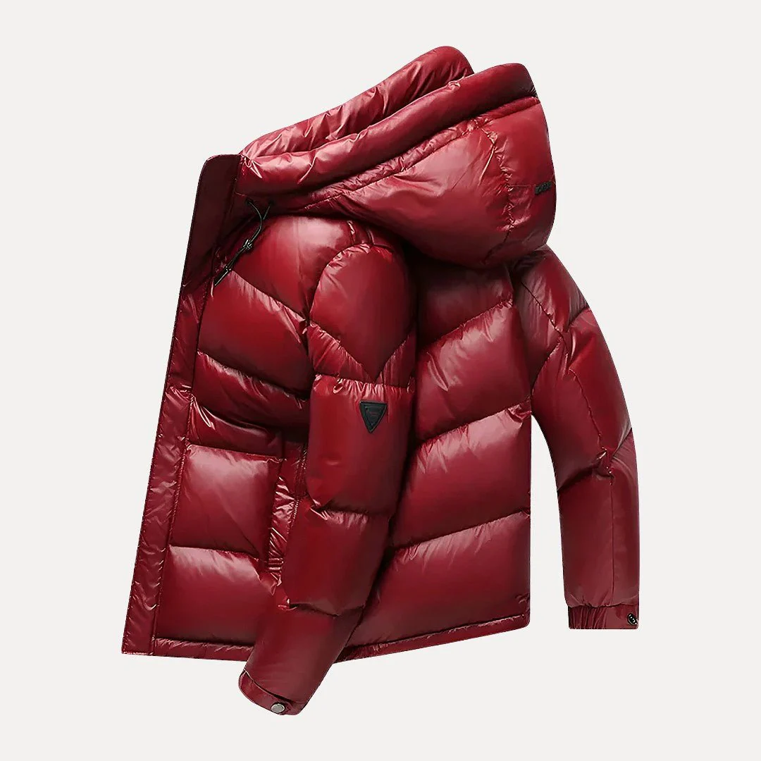 Nizar® | Men’s Quilted Puffer Jacket With Gloss Finish - Image 2
