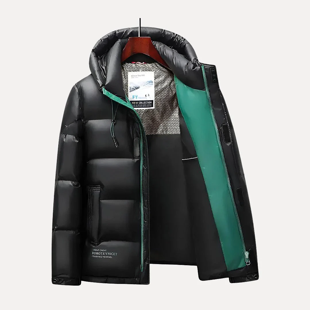 Nizar® | Men’s Quilted Puffer Jacket With Gloss Finish - Image 3