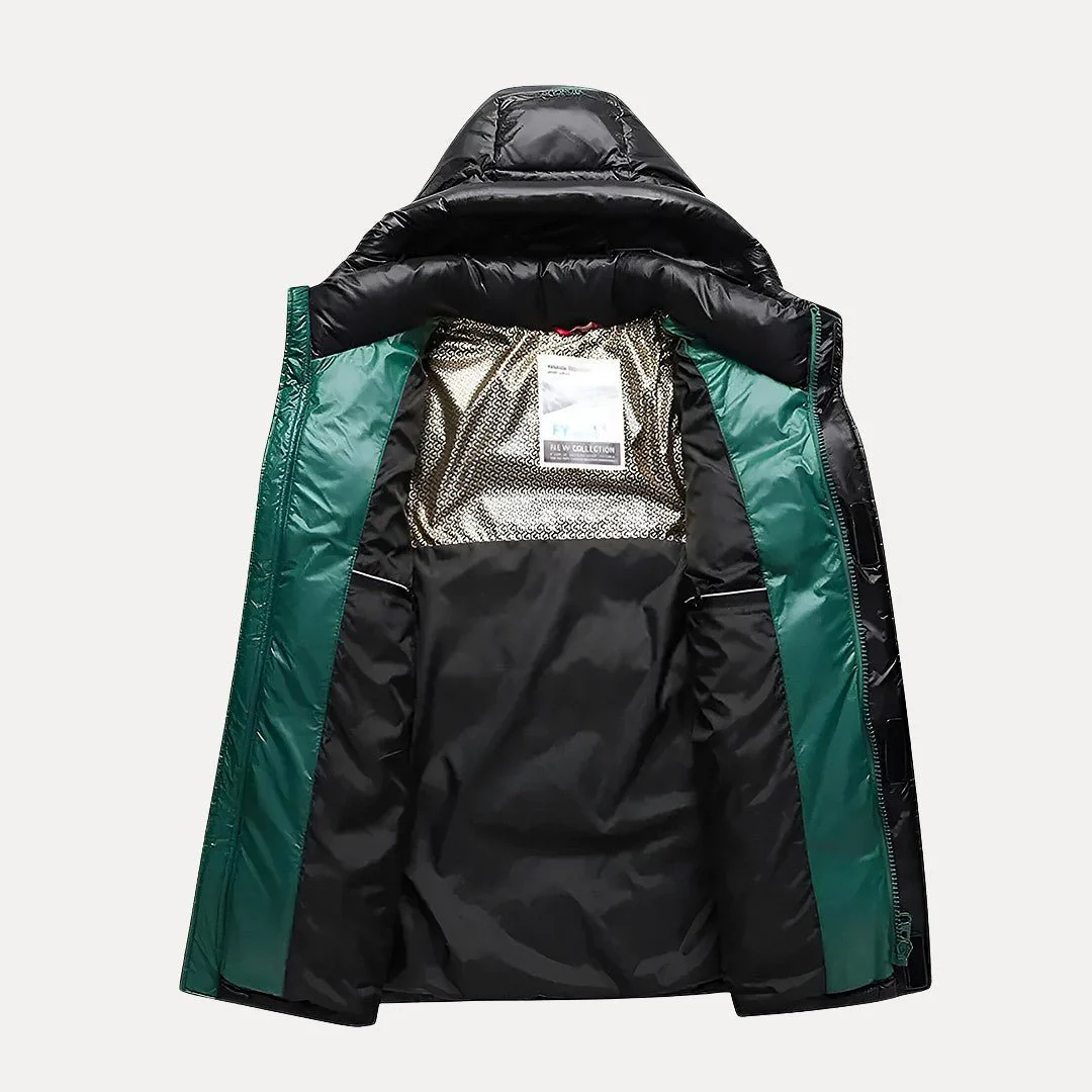 Nizar® | Men’s Quilted Puffer Jacket With Gloss Finish - Image 4