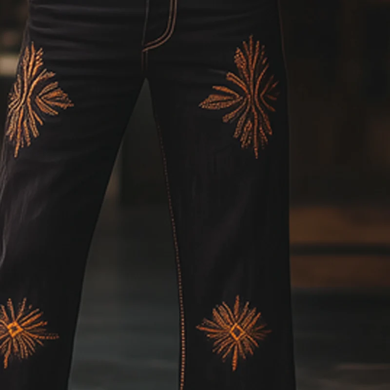 Noah | Men'S Western Cowboy Style Vintage Embroidered Straight Pants - Image 4