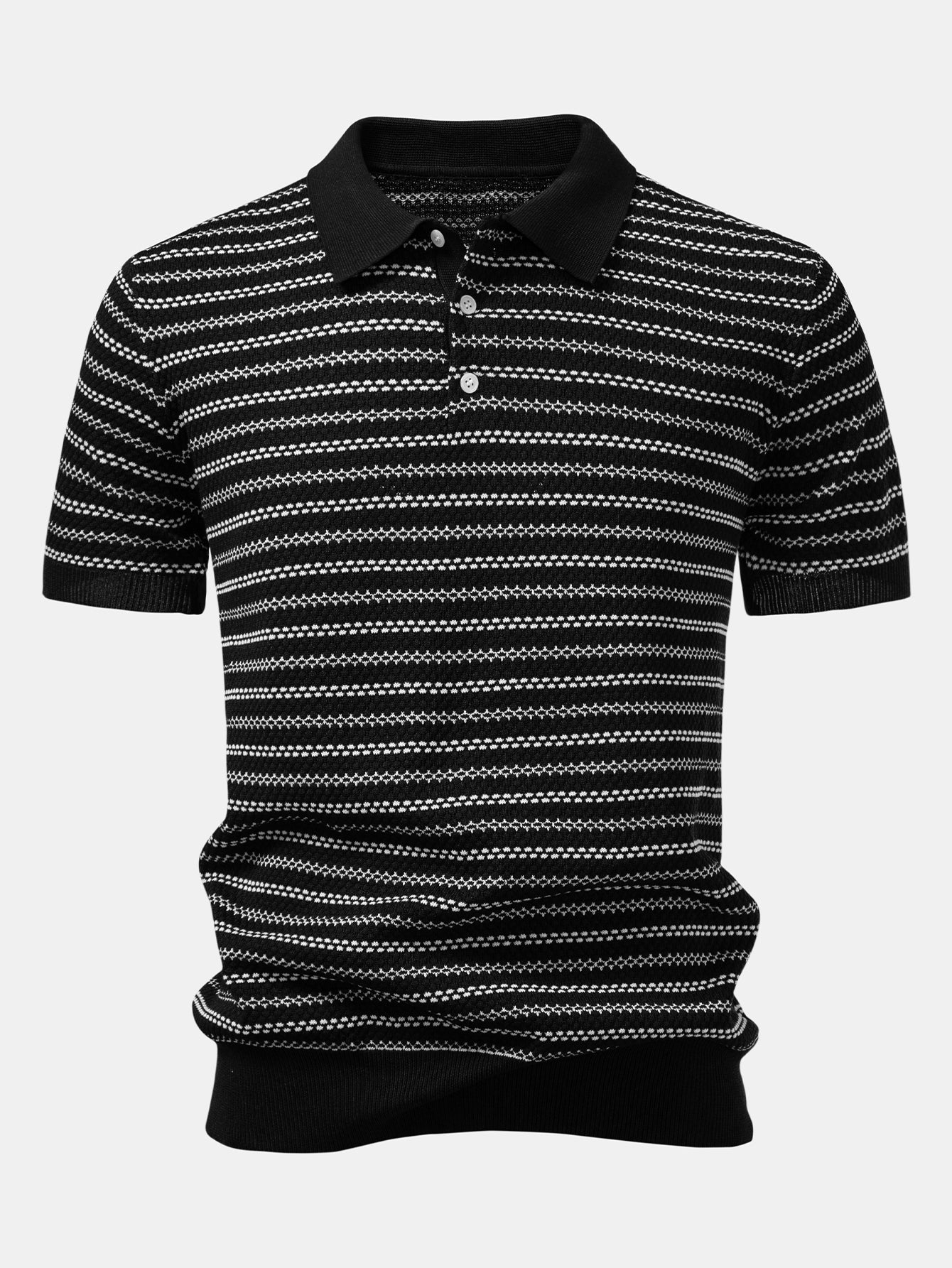Noah | Stripe Knitted Polo Shirt - Image 3