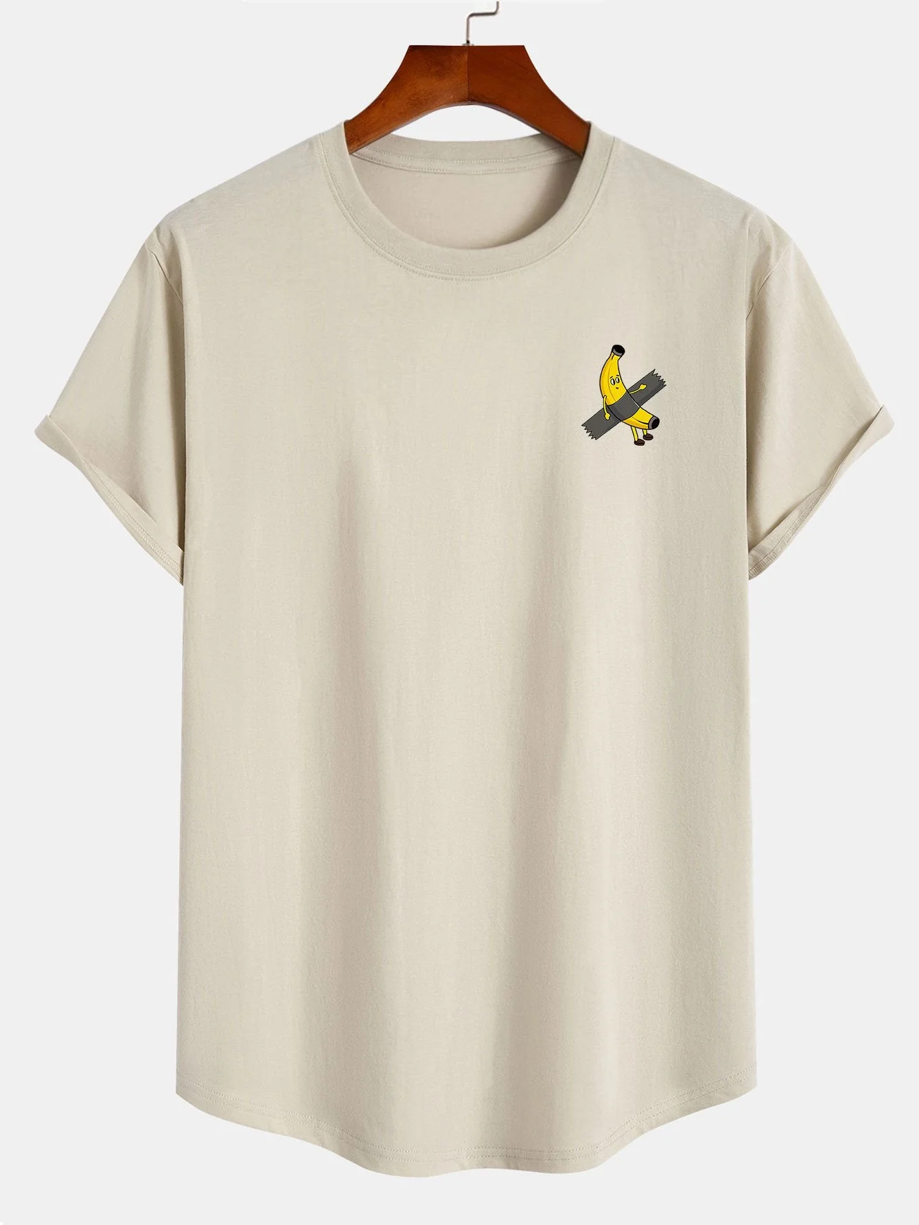 Noé® | Banana Print Cotton Arc Hem T-Shirt - Image 2