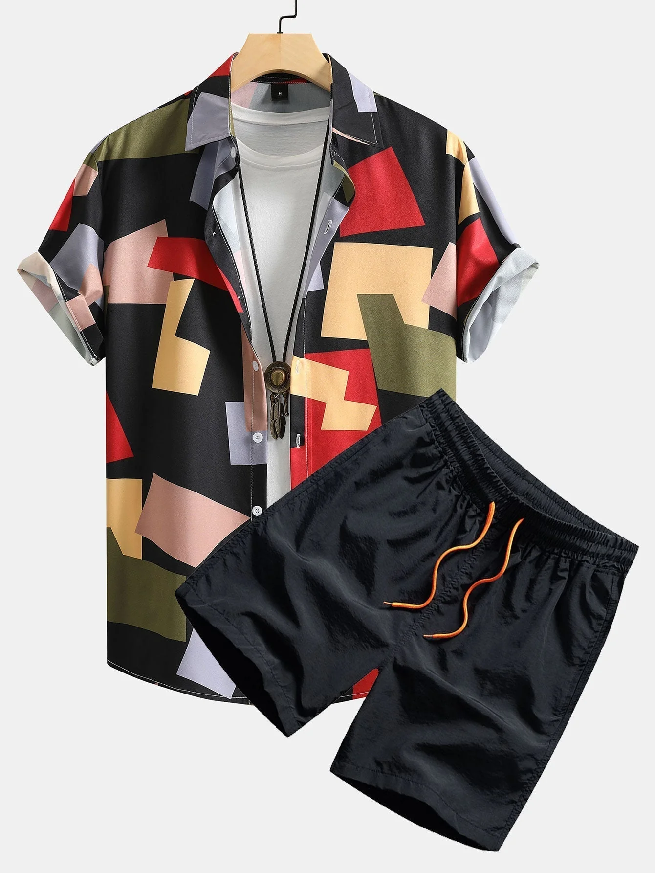 Norberto® | Button-Down Shirt And Swimwear With Colorful Print. - Image 5