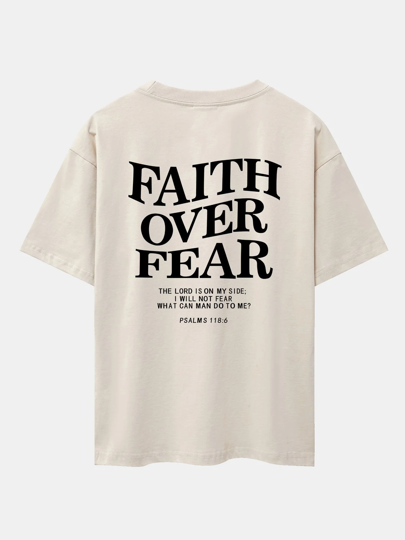 Norberto® | Faith Over Fear Print Drop Shoulder Oversize T-Shirt - Image 13