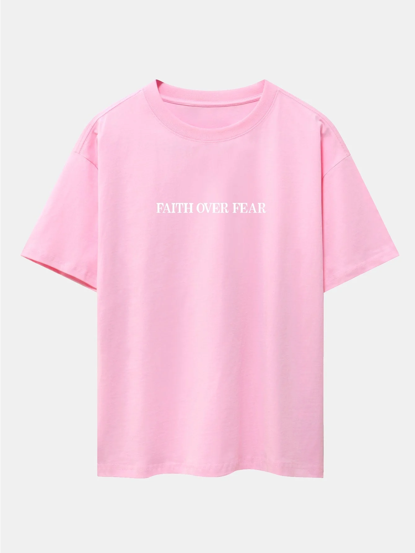 Norberto® | Faith Over Fear Print Drop Shoulder Oversize T-Shirt - Image 18