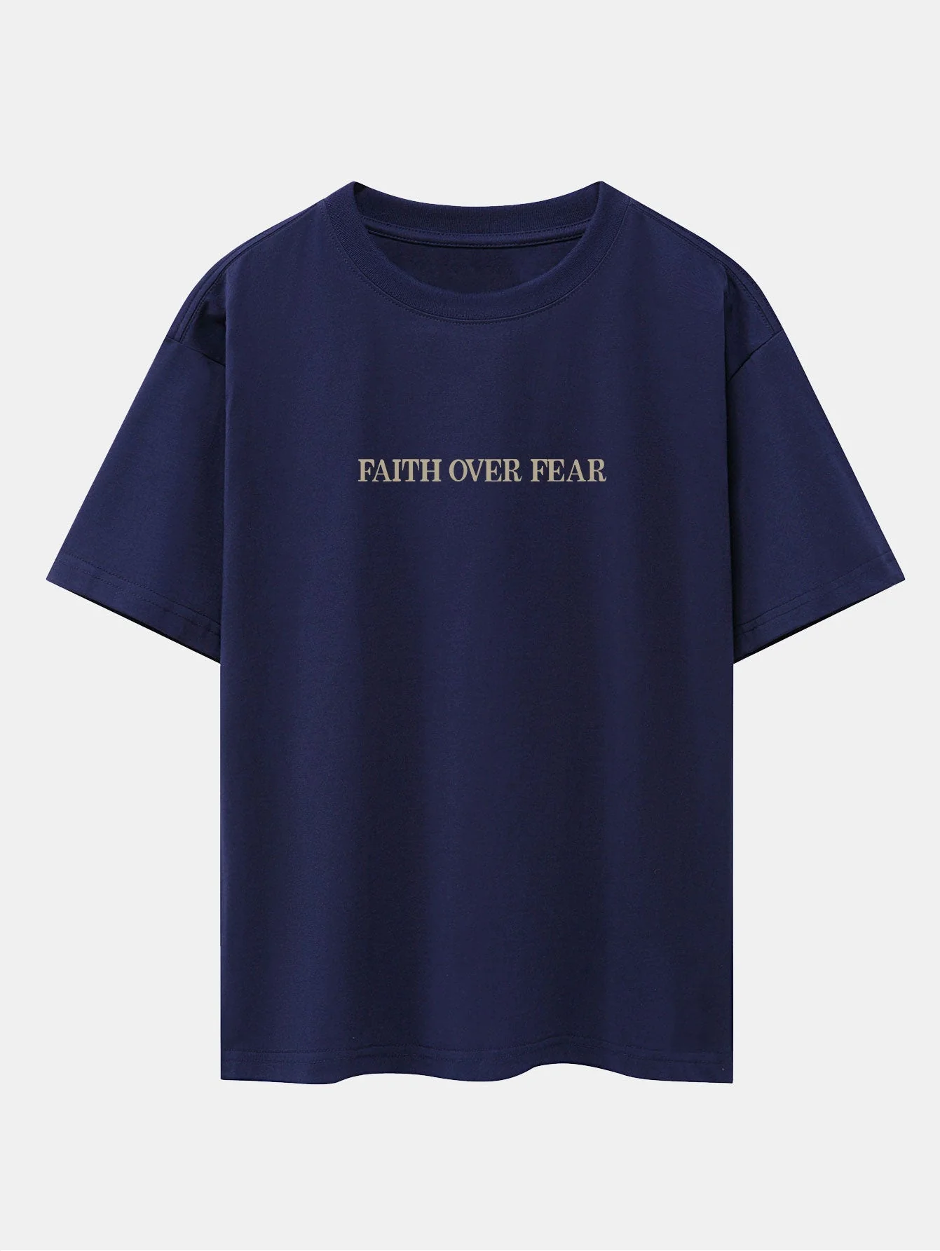 Norberto® | Faith Over Fear Print Drop Shoulder Oversize T-Shirt - Image 20