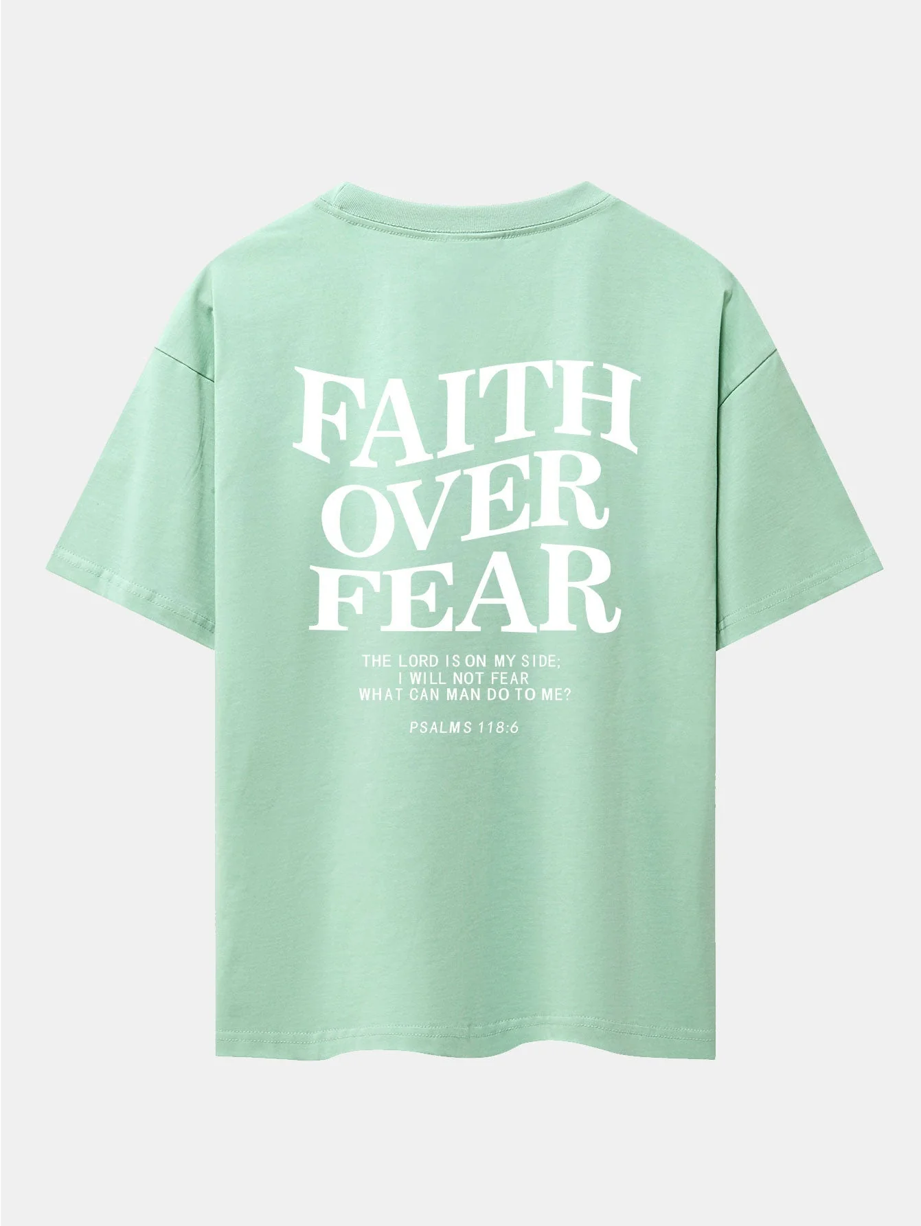 Norberto® | Faith Over Fear Print Drop Shoulder Oversize T-Shirt - Image 21